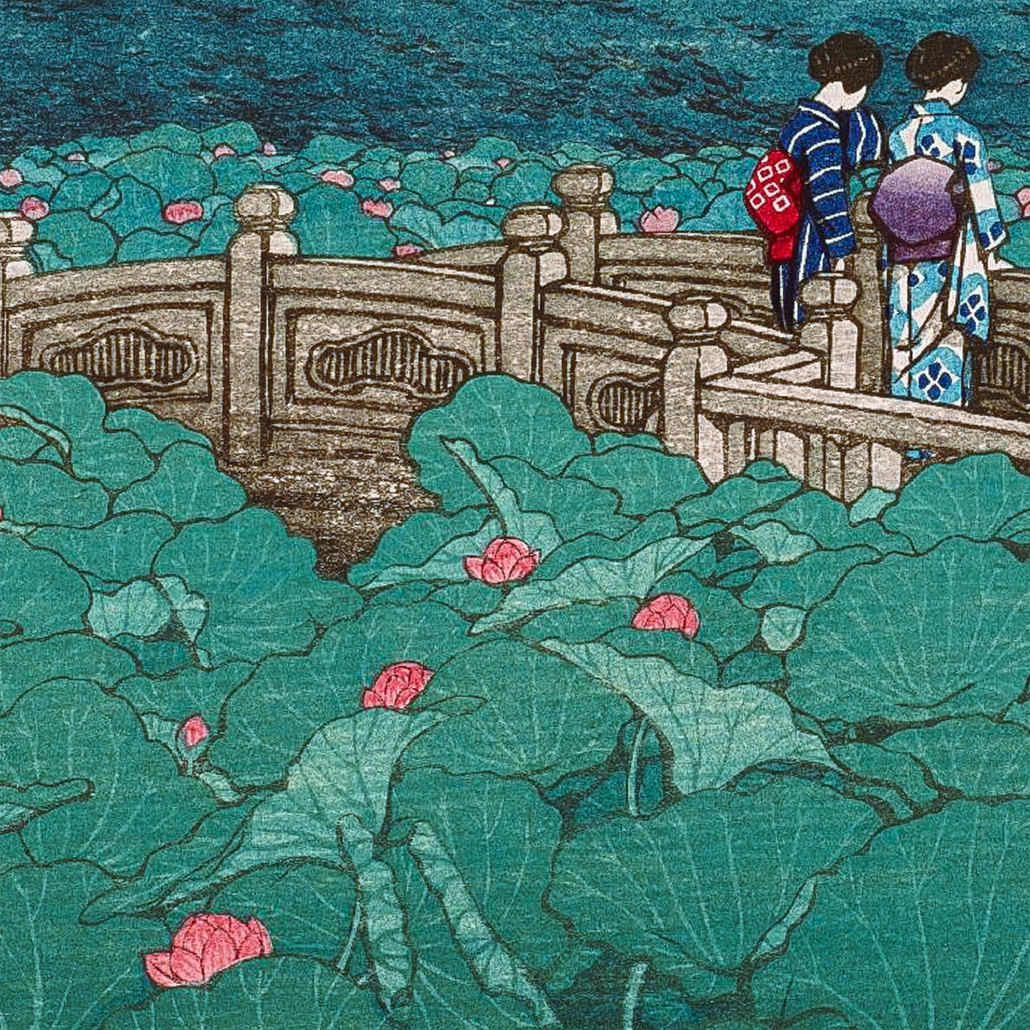 KAWASE HASUI - The Pond At Benten Shrine