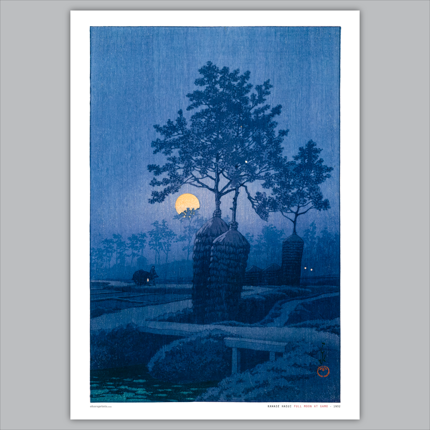 KAWASE HASUI - Full Moon At Gamo