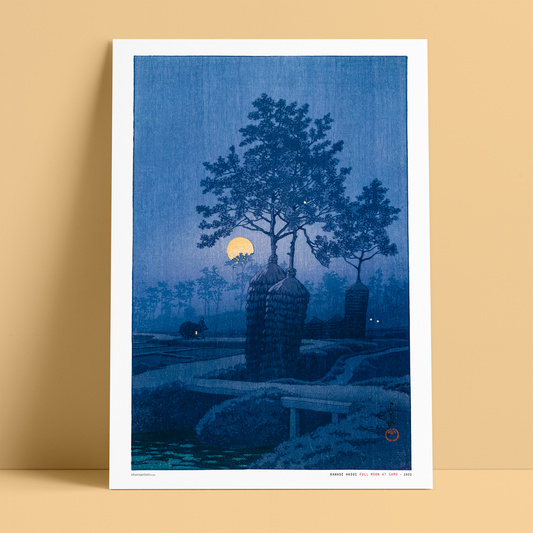 KAWASE HASUI - Full Moon At Gamo