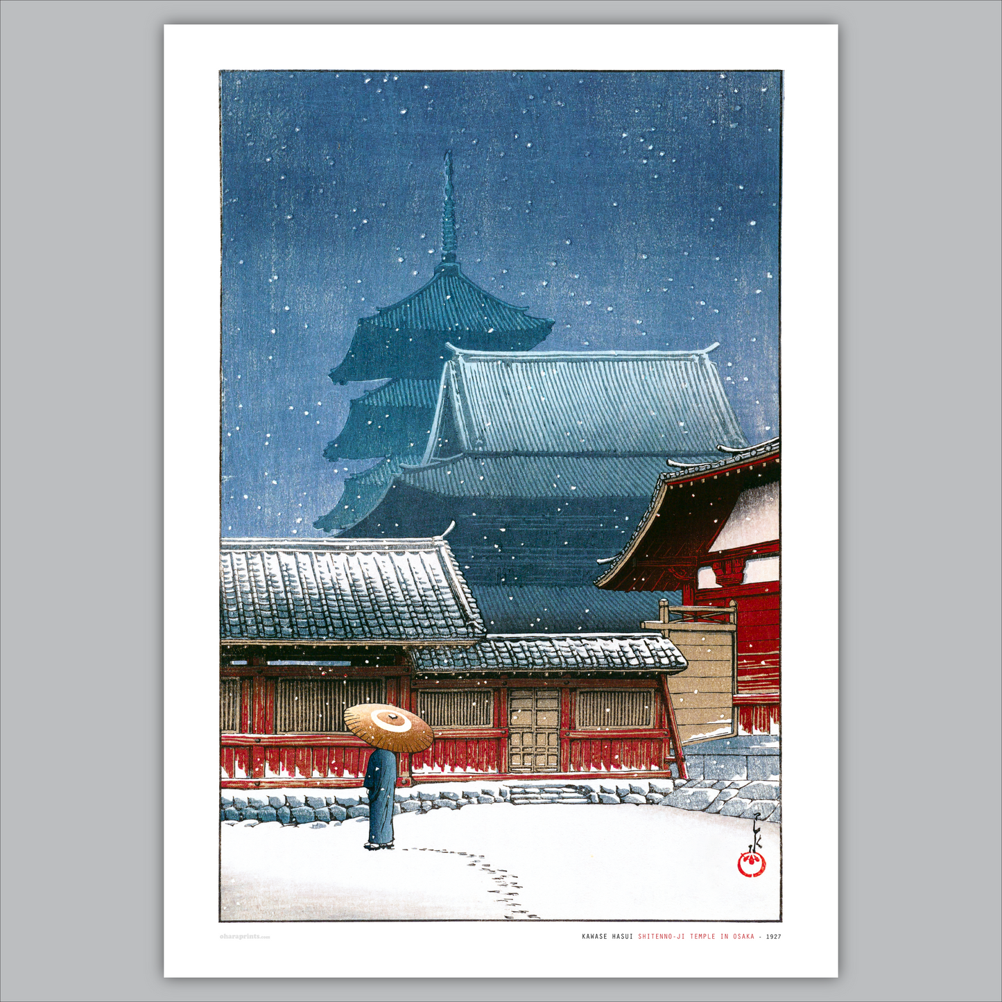 KAWASE HASUI - Shitenno-ji Temple in Osaka