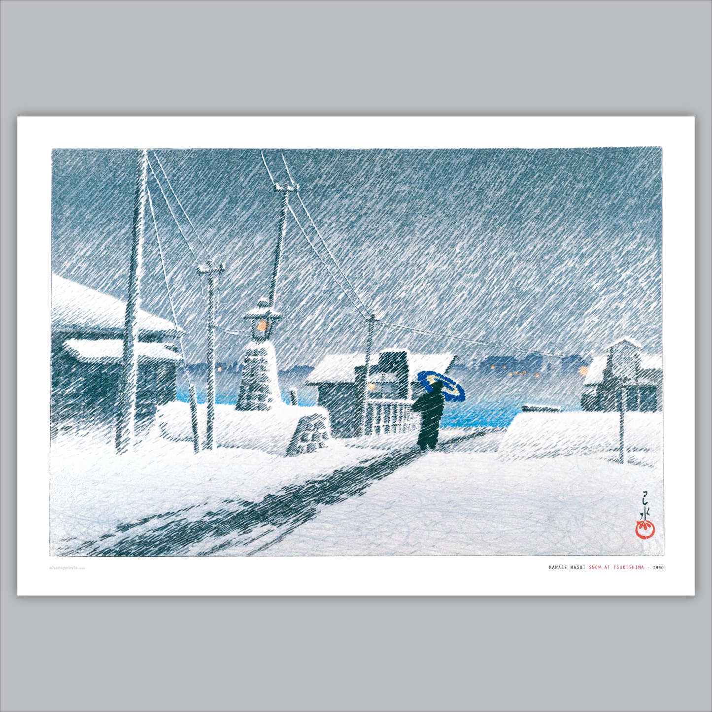 KAWASE HASUI - Snow At Tsukishima