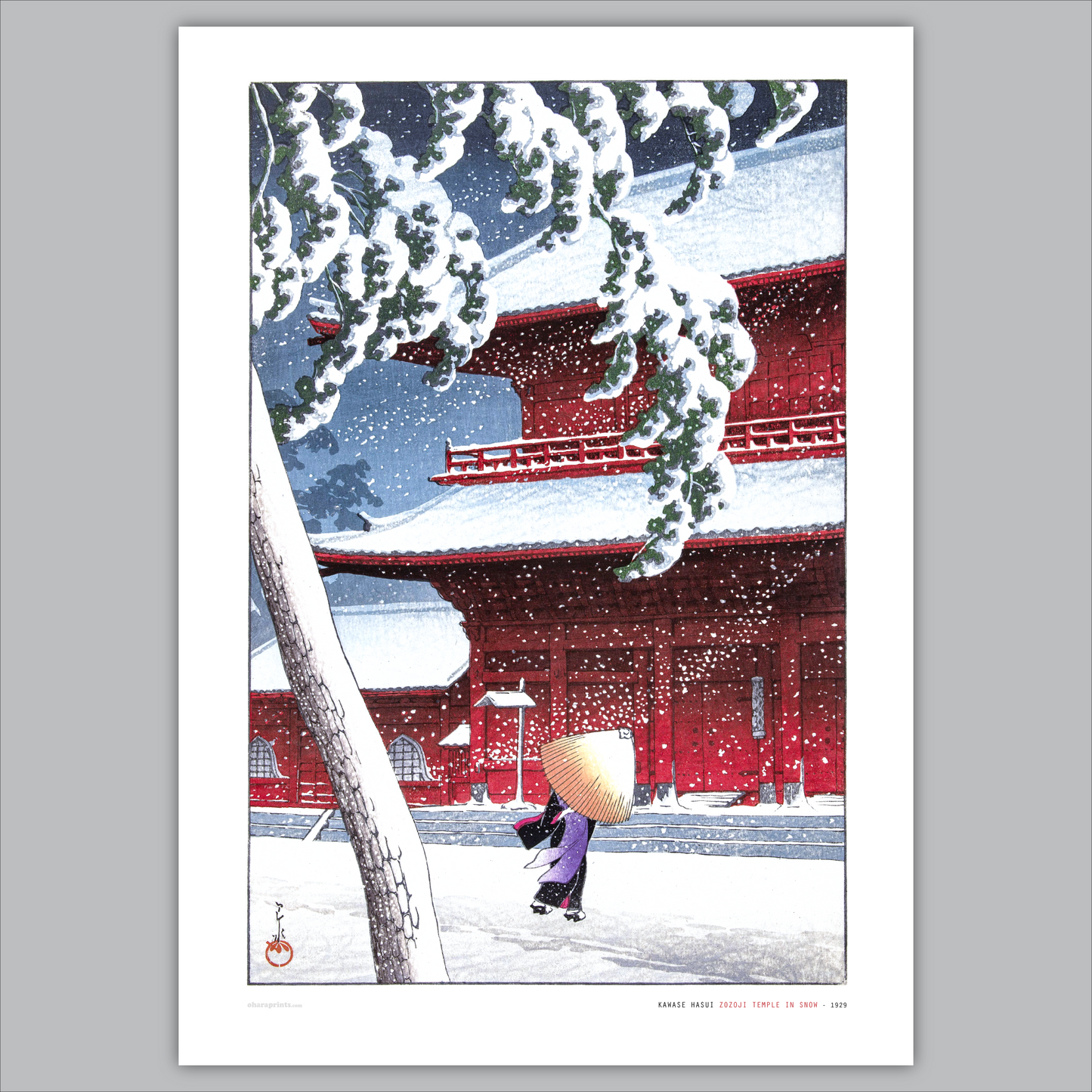 KAWASE HASUI - Zozoji Temple In Snow