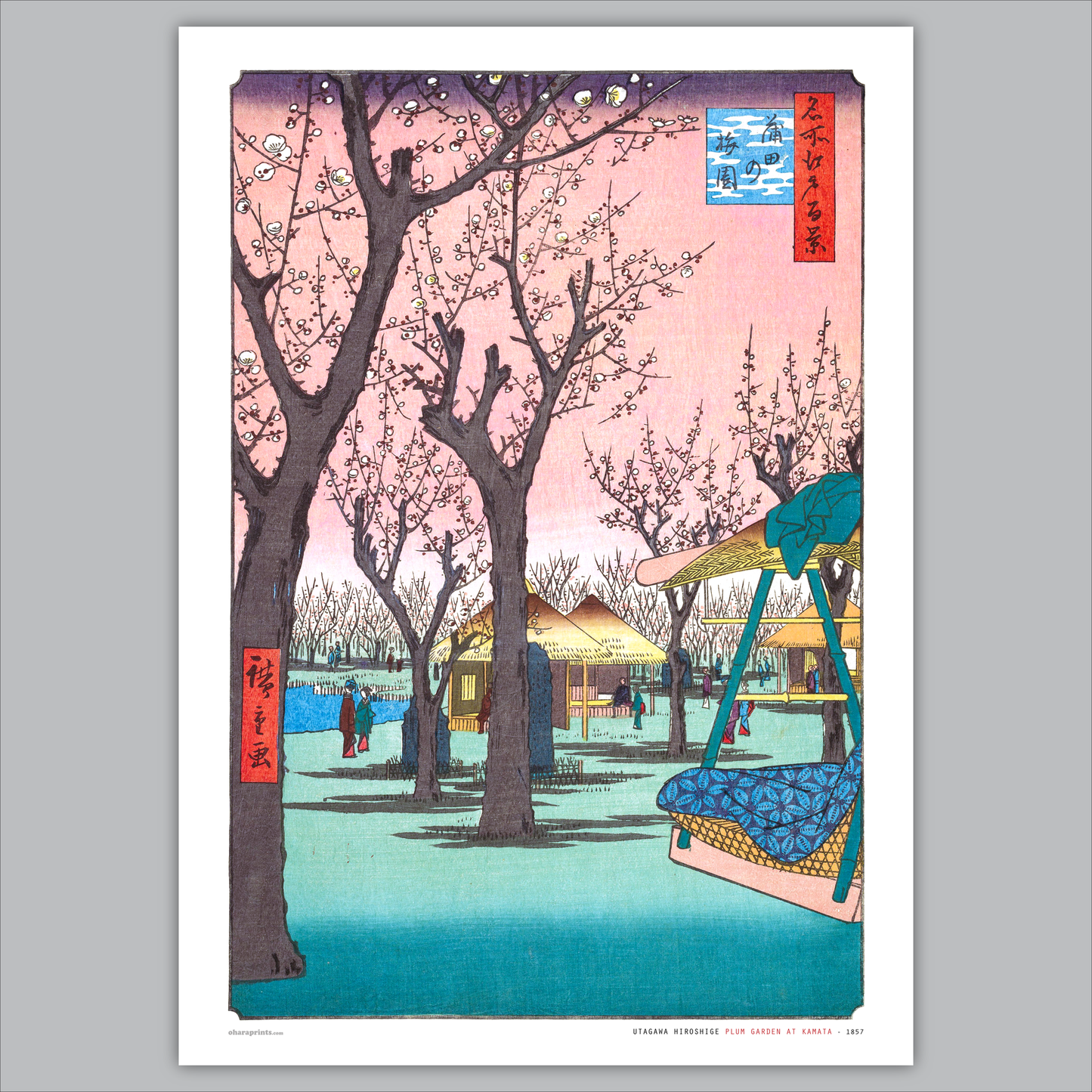 UTAGAWA HIROSHIGE - Plum Garden At Kamata