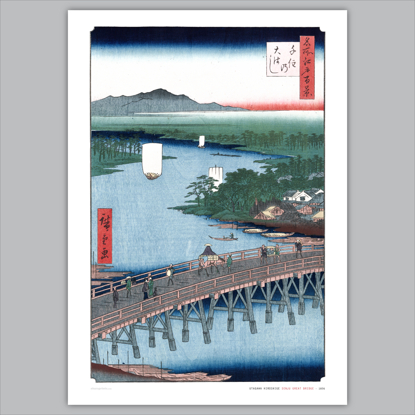 UTAGAWA HIROSHIGE - Senju Great Bridge