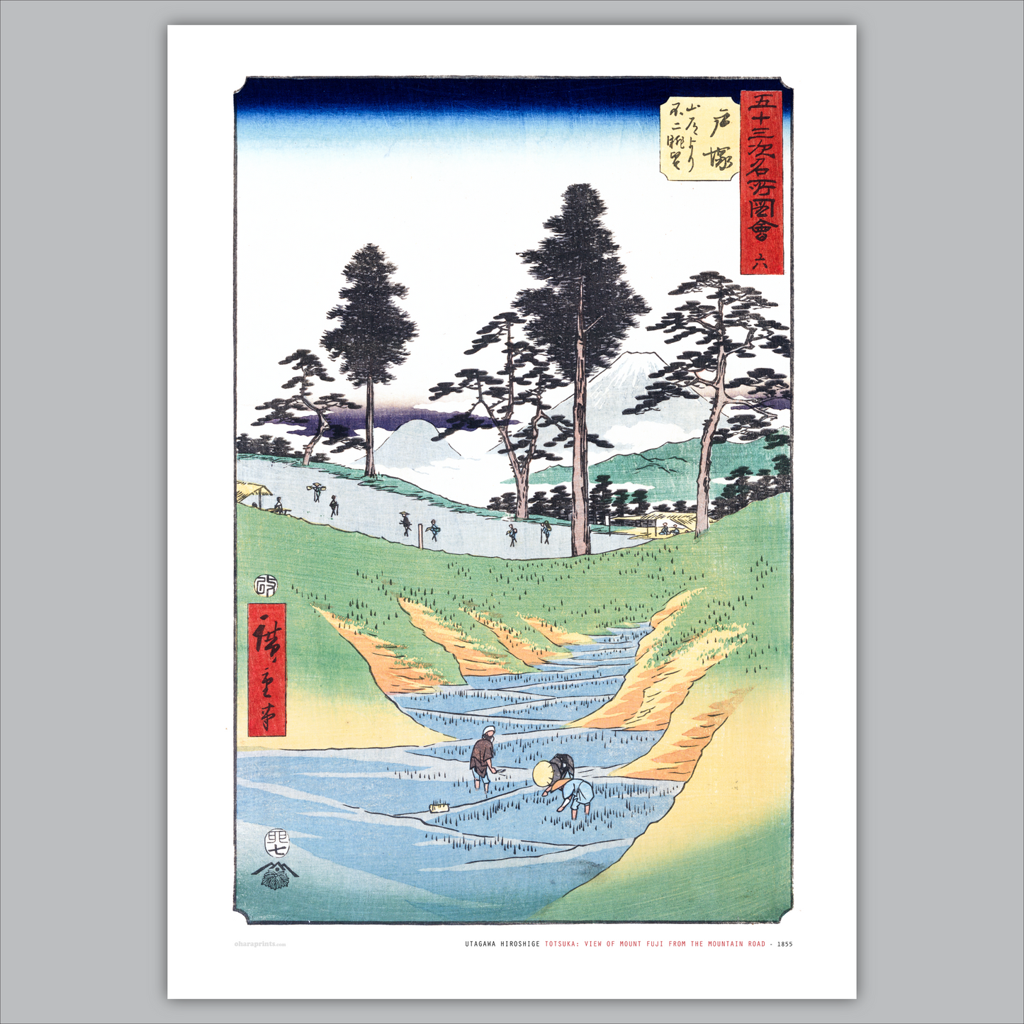 UTAGAWA HIROSHIGE - Totsuka: View of Mount Fuji from the Mountain Road